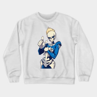 Skeleton costume. Girl in a skeleton costume. Crewneck Sweatshirt